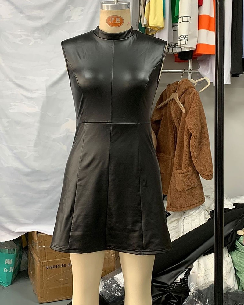 Damskie Sukienka mini Czarna sukienka Elegancja Moda Nowoczesny Codzienny Wyjściowe Weekend Regularny Równina Bez rękawów Wysoki Czarny Wiosna Jesień Zima 2026 - $26.99 –P2