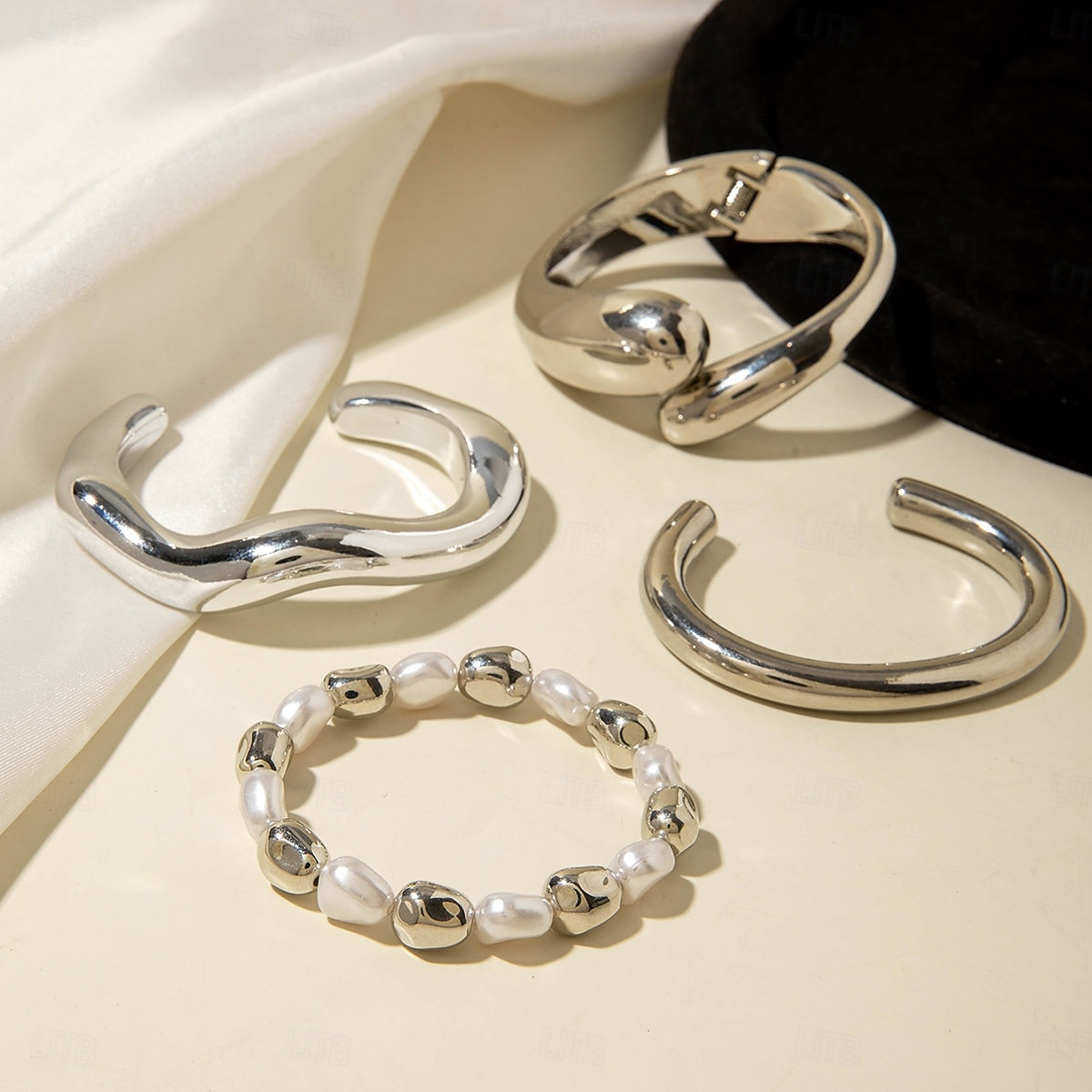 Samba Kiegészítők Boho Arany Színű Rétegezhető Karkötők - Műgyöngyök Széles Karperecek és Geometrikus Charm Bangle Nőknek Előadás Jelmez 2026 - $9.49 –P2