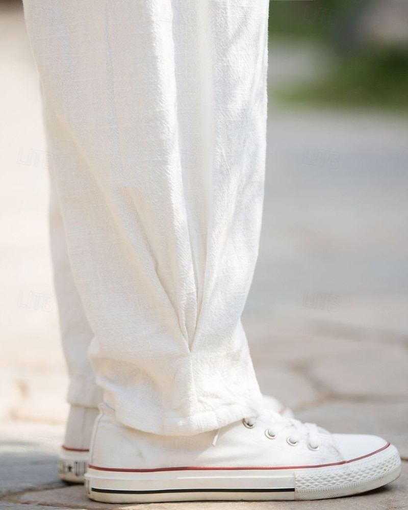 Damen Hose aus Baumwollleinen Chinos Sommerhose Lange Unterhosen Urlaub Streetwear Basic Volle Länge Mittlere Taillenlinie Einfach Tasche Elastischer Bund Bequem Komfort Unelastisch Täglich Outdoor 2026 - $72.99 –P17