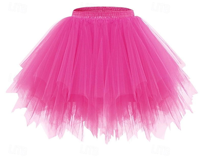 Fancy kostuum Tule rok Tutu-rok Jaren '50 Jaren '80 Meerlaags Gezwollen Neon Volwassenen Dames Halloween Carnaval Feest Prestatie Dansballet Aankleden 2026 - $27.99 –P2
