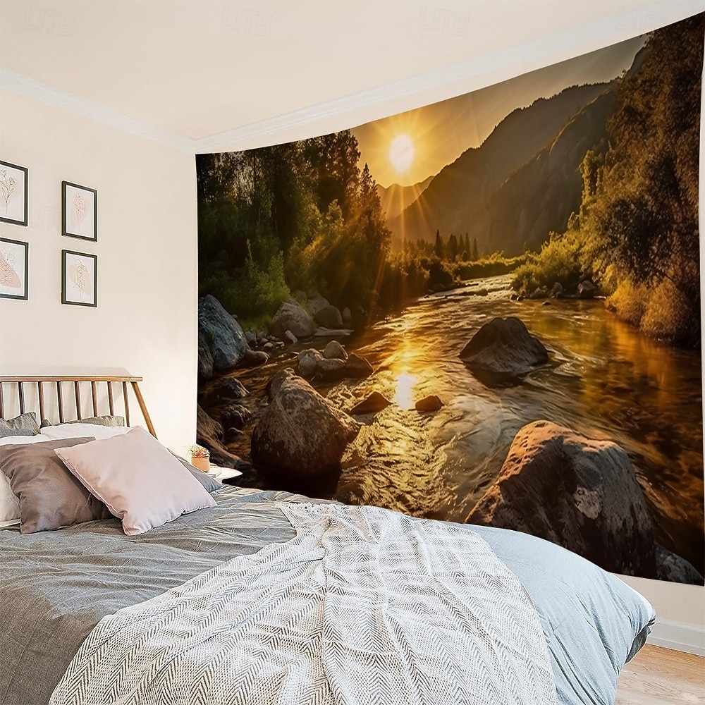 tapeçaria mural com paisagem de plantas naturais, arte em tapeçaria grande, decoração de fundo fotográfico, tecido para manta, cortinas, decoração para casa, quarto e sala de estar. de 2026 por $17.99 –P4