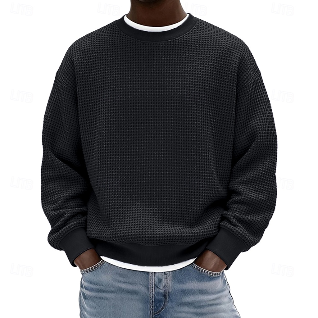 Férfi Pulóver Gofris pulóver Pulóver kapucnis pulóver Vörösbor Fekete Fehér Világoszöld Sötétkék Terített nyak Sima Texturált Hétköznapi Napi Sport & Szabadtéri Poliészter Utcai sikk Menő Sportruházat 2026 - $24.99 –P8