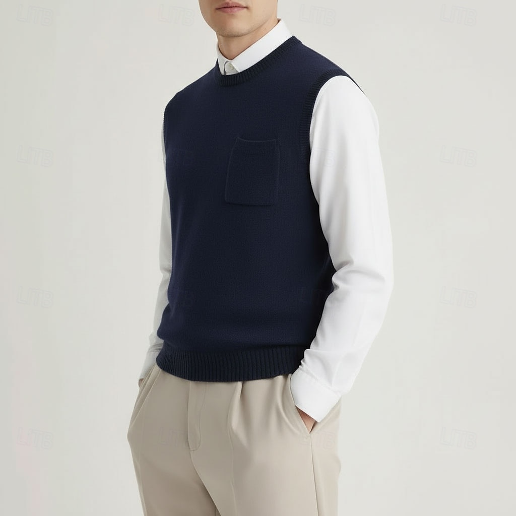 maglione girocollo da uomo in pura lana e cashmere di alta qualità, classico, morbido, caldo e traspirante del 2026 a $94.99 –P3