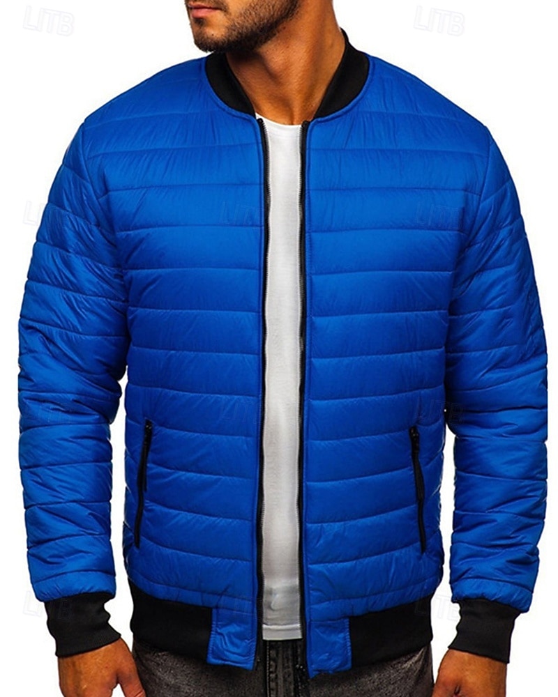 Per uomo Cappotto Invernale Giacca imbottita Tasca Poliestere Vacanza Abbigliamento quotidiano Data Regolare Moda Casual Confortevole Calore Termico Autunno & Inverno Colore Solido / Tinta Unita Nero del 2026 a $30.99 –P13