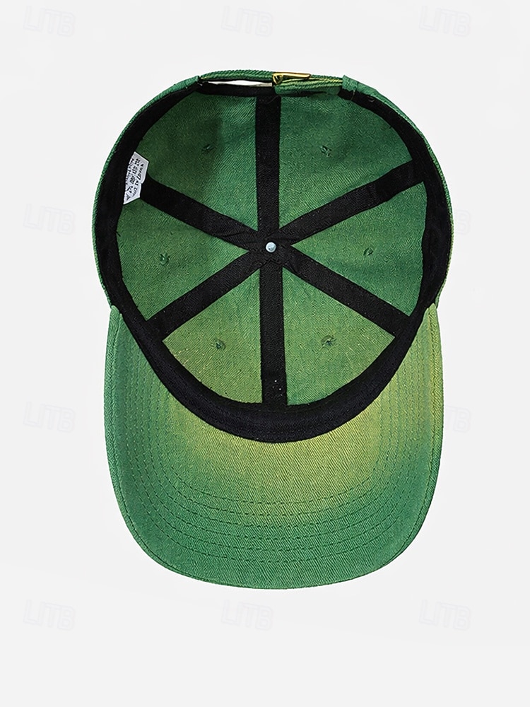 czapka baseballowa z bawełny z gradientem, unisex, ze zniszczonym wzorem, dostępna w wielu kolorach, idealna na dzień św. Patryka i do noszenia na co dzień 2026 - $14.99 –P12