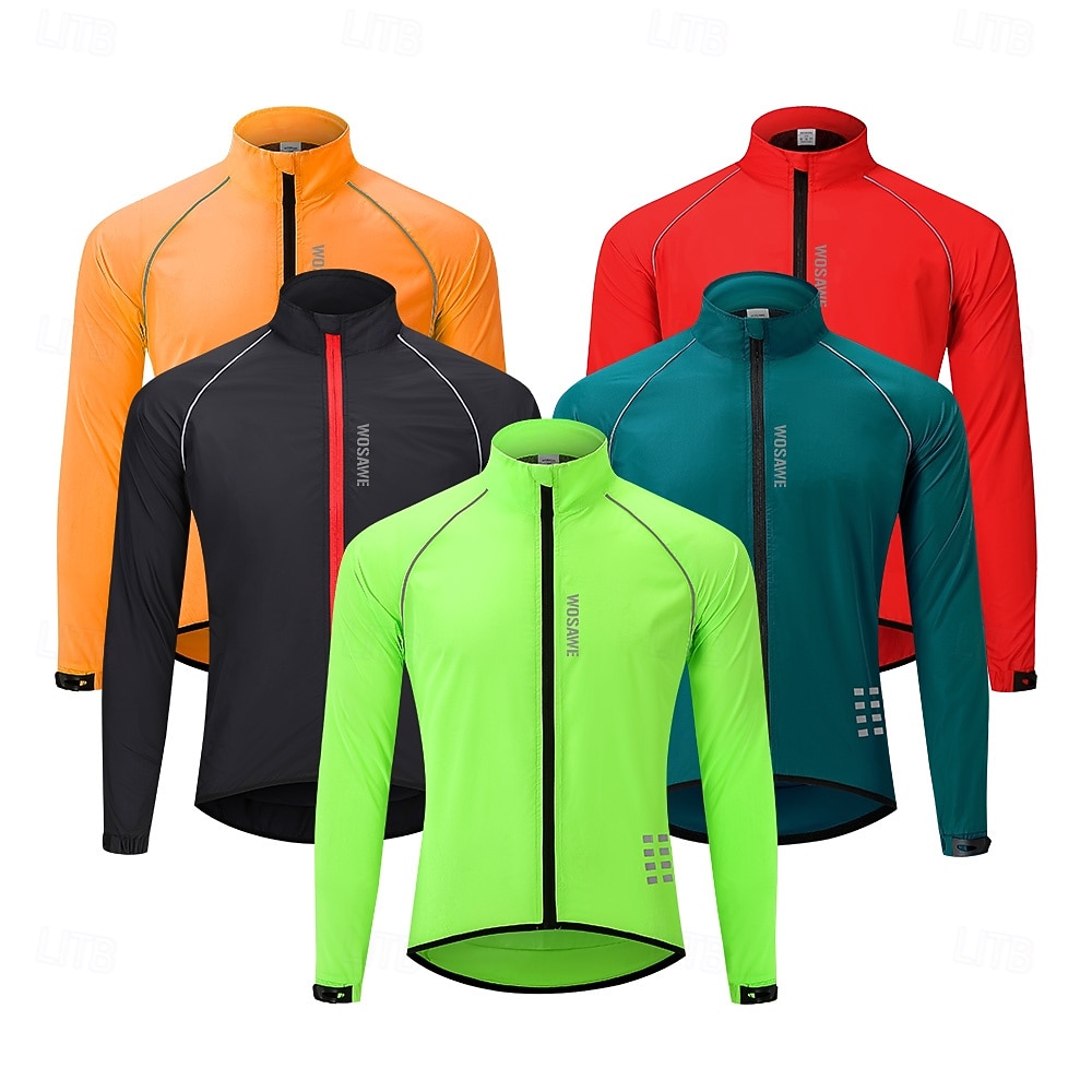 WOSAWE Men's Windbreaker Cycling Jersey Cycling Jacket High Visibility Waterproof Windproof Cycling Bike Jacket Windbreaker Mountain Bike MTB Road Bike Cycling City Bike Cycling Navy Green Black Bike 2026 - $39.99 –P2