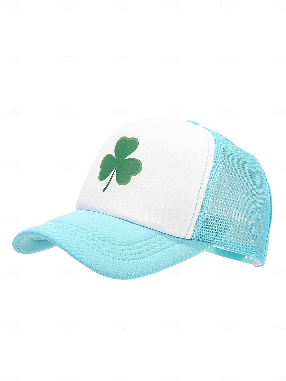 miesten vihreä Pyhän Patrickin päivän paita &valkoinen verkkohattu apilanlehden koristeella – tyylikäs lippis juhlallisiin tilaisuuksiin 2026 - $14.99 –P6