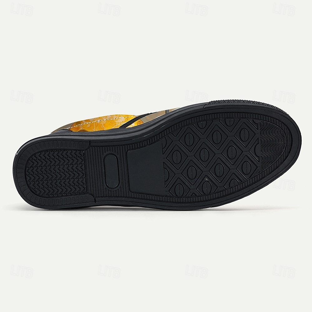 Męskie kreatywne wsuwane buty z nadrukiem ryby obcej Mardi Gras – artystyczny kolorowy design na karnawał i modne festiwale 2026 - $42.99 –P7