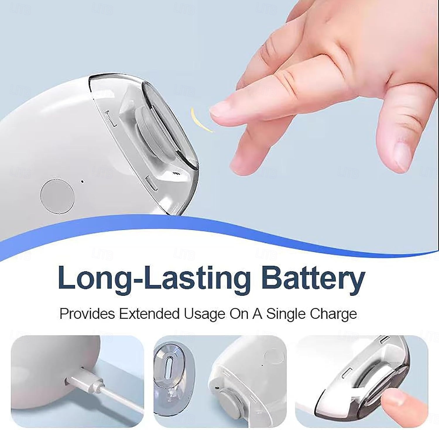 Tagliaunghie elettrico portatile da 3 pezzi, tagliaunghie automatico universale per adulti e bambini, tagliaunghie automatico USB con motore a 3 velocità, motore brushless/a spazzole del 2026 a $19.99 –P6