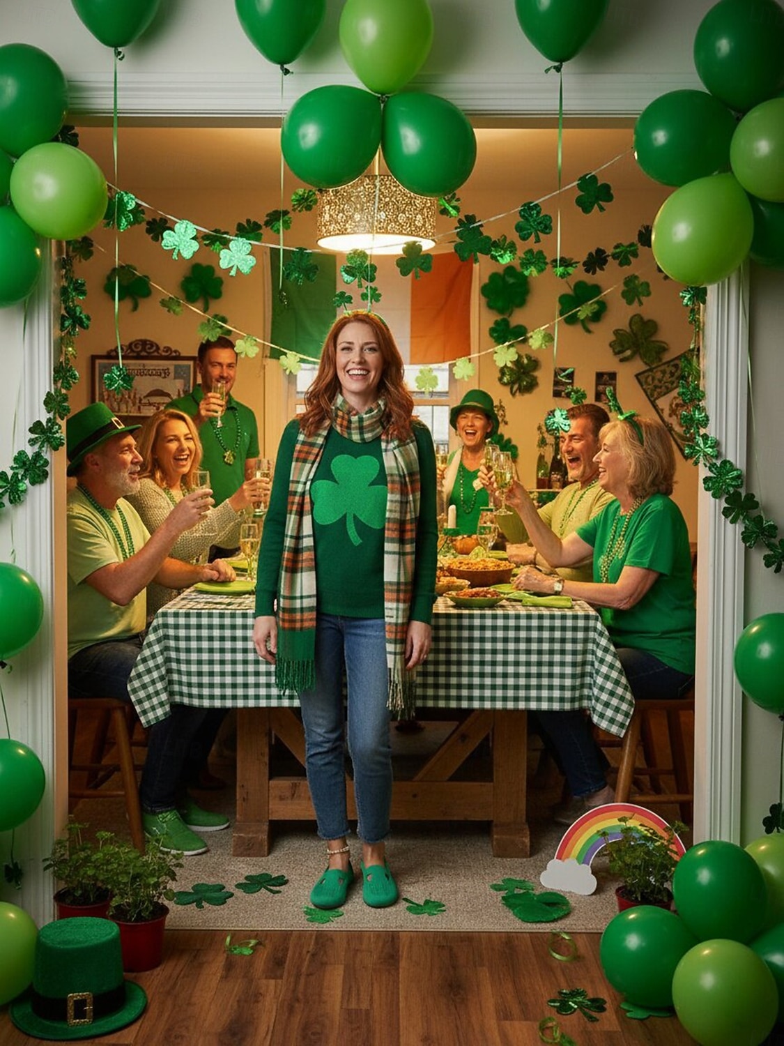 أحذية نسائية خضراء محبوكة سهلة الارتداء - أحذية مريحة وجيدة التهوية مناسبة ليوم القديس باتريك، وللمهرجانات والاستخدام اليومي 2026 - $26.99 –P4