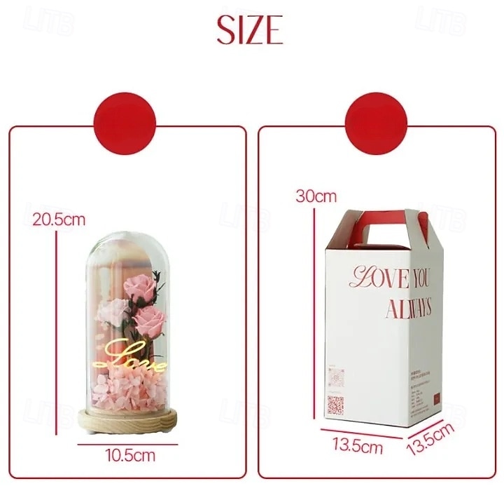 Üveg Rózsa Örökre Örök Kristály Virág Felkeltett Rózsák Üveg Dóm alatt Ajándékok Nőknek Anyának Nagymamának Feleségnek Nővérének 2026 - $46.99 –P2