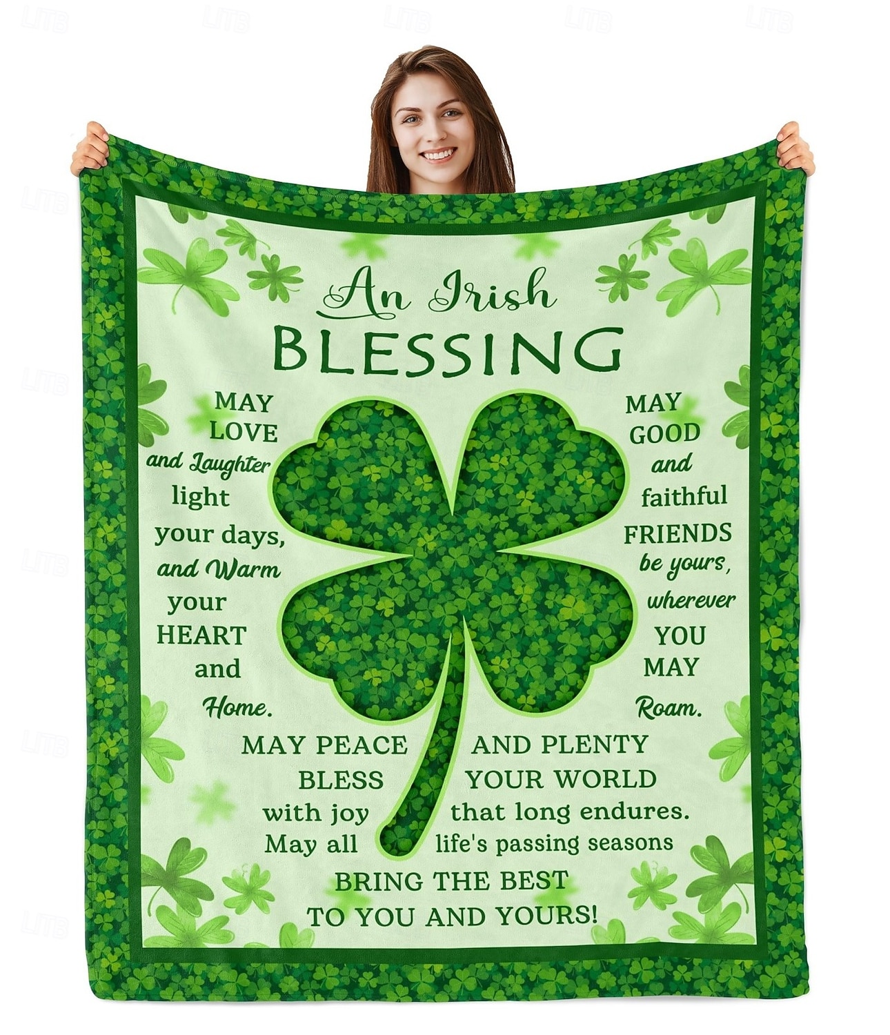 St. Patrick's Day Irish Gifts for Women & Men, SLÁINTE Irish Blessing Blanket, Thoughtful Saint Patrick's Day Gift, Celtic Blessing Present, Unique Irish Décor. 2026 - $24.99 –P1