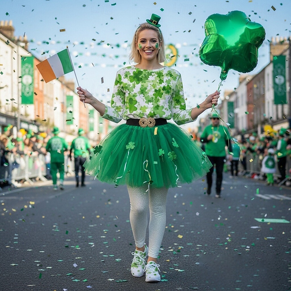 Dámské tenisky s motivem zeleného jetele ke Dni svatého Patrika – lehké prodyšné vycházkové boty s polstrovanou podrážkou, slavnostní sportovní styl na přehlídky, cestování, každodenní chůzi, cvičení a běžné nošení 2026 - $42.99 –P4