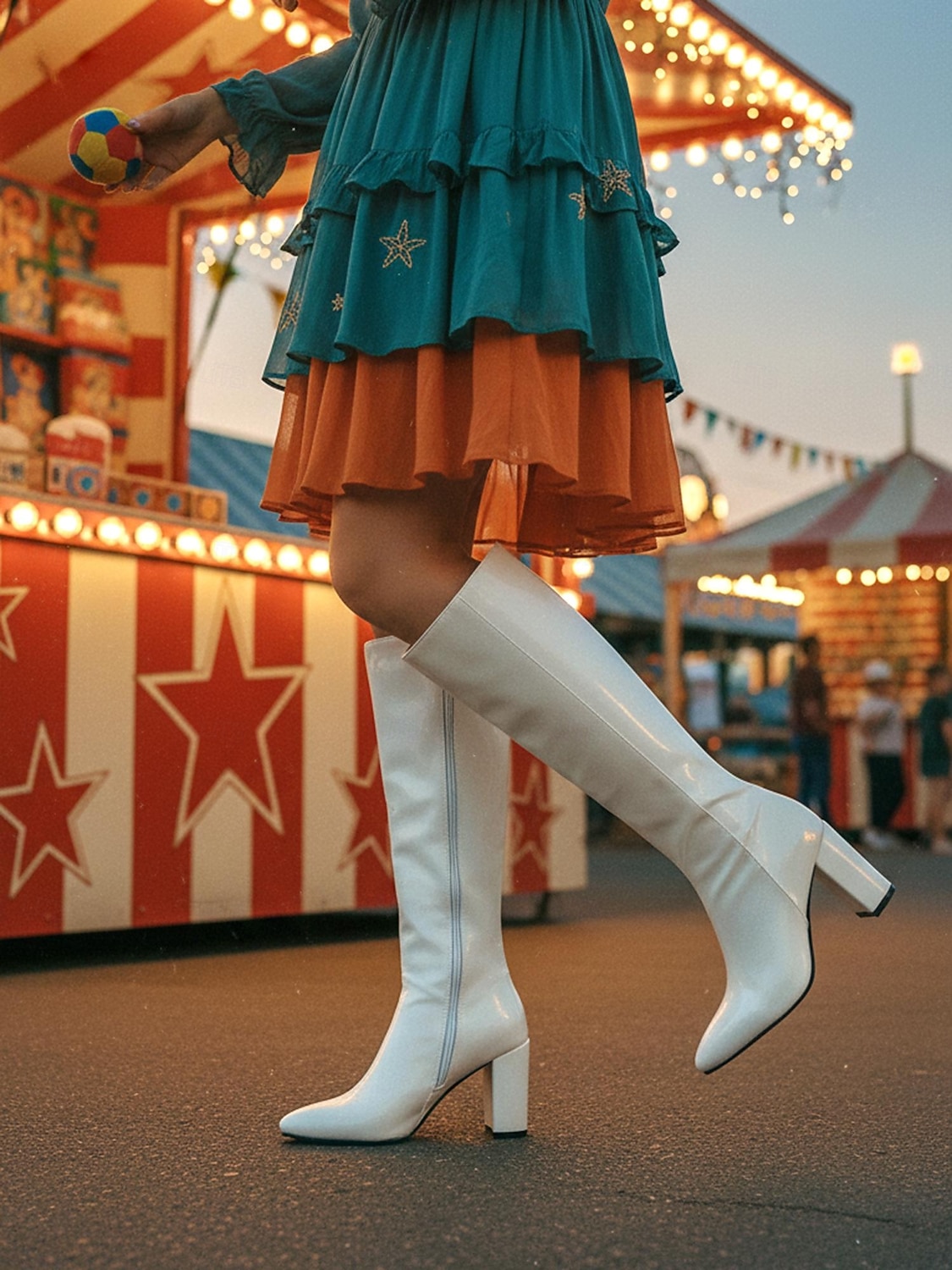 Wysokie botki z czerwonego lakierowanego syntetycznego materiału na obcasie blokowym – odważne i błyszczące obuwie na karnawał imprezy i uroczystości 2026 - $69.99 –P2