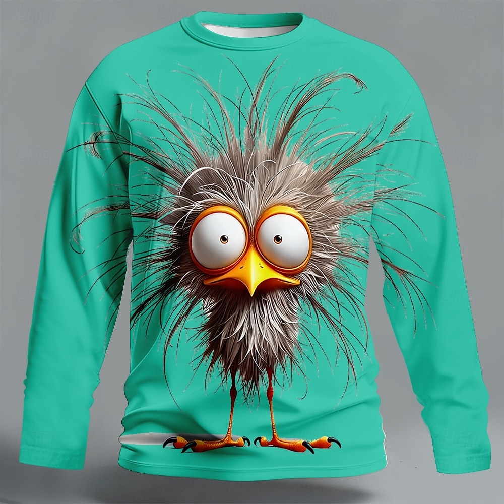Per uomo Animale Divertente Maglietta Manica Lunga maglietta Stampa 3D Girocollo Camicia Moda Essenziale Casuale Quotidiano Streetwear Blu Nero Giallo Estate Primavera Abbigliamento S M L XL XXL XXXL del 2026 a $23.99 –P3