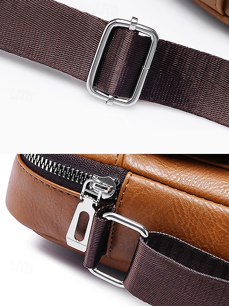 borsa a tracolla da uomo in similpelle, multitasche, grande capacità, elegante tracolla, disponibile in più colori del 2026 a $24.99 –P12