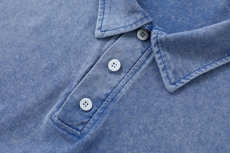 Ανδρικά Μπλουζάκια πόλο Πουκάμισο 100% Cotton Acid Wash Κλασσικά Μακρυμάνικο Causal Αθλημα Ρούχα Γυμναστικής Αναπνέει Μαλακή Πόρπη Πλύσιμο με οξύ Πλύνθηκε σε στυλ vintage Συμπαγές Χρώμα Θαλασσί Μαύρο 2026 - $31.99 –P9