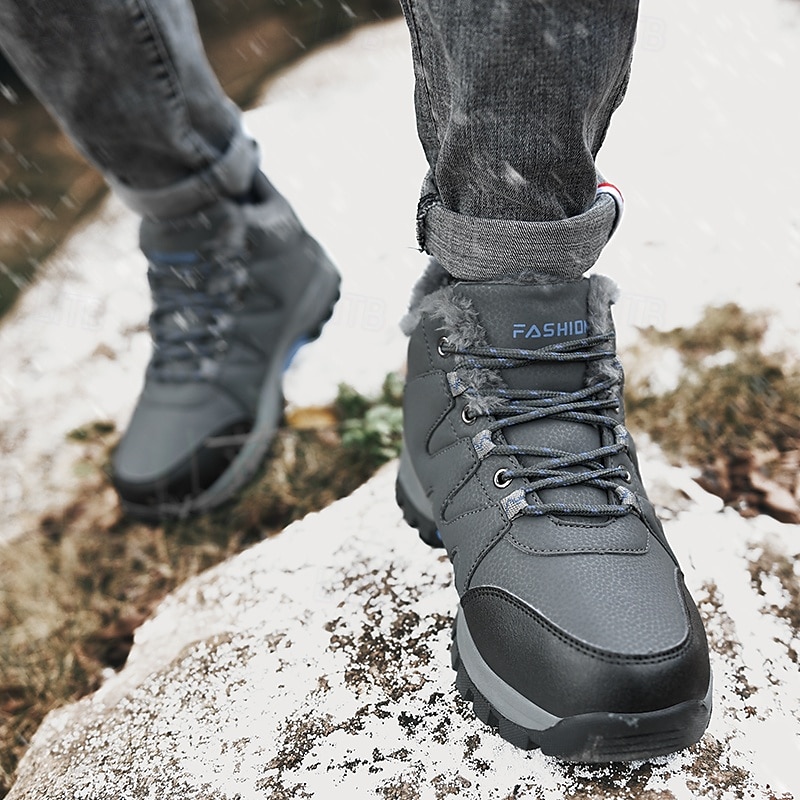 Schwarze Herren-Winterwanderstiefel, wasserdicht und isoliert, ideal für Schnee, Wanderungen und Outdoor-Abenteuer, robustes Schuhwerk für kaltes Wetter und unwegsames Gelände 2026 - $46.99 –P3