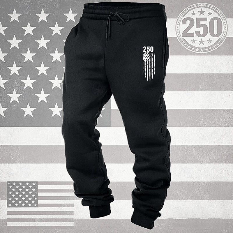 Herr Joggingbyxor Joggare Långbyxor Snörning Ficka Elastisk midja Landsflagga Komfort Andningsfunktion Dagligen Utomhus Amerikas 250-årsjubileum Semester Mode Vit Vin Microelastisk 2026 - $13.49 –P14