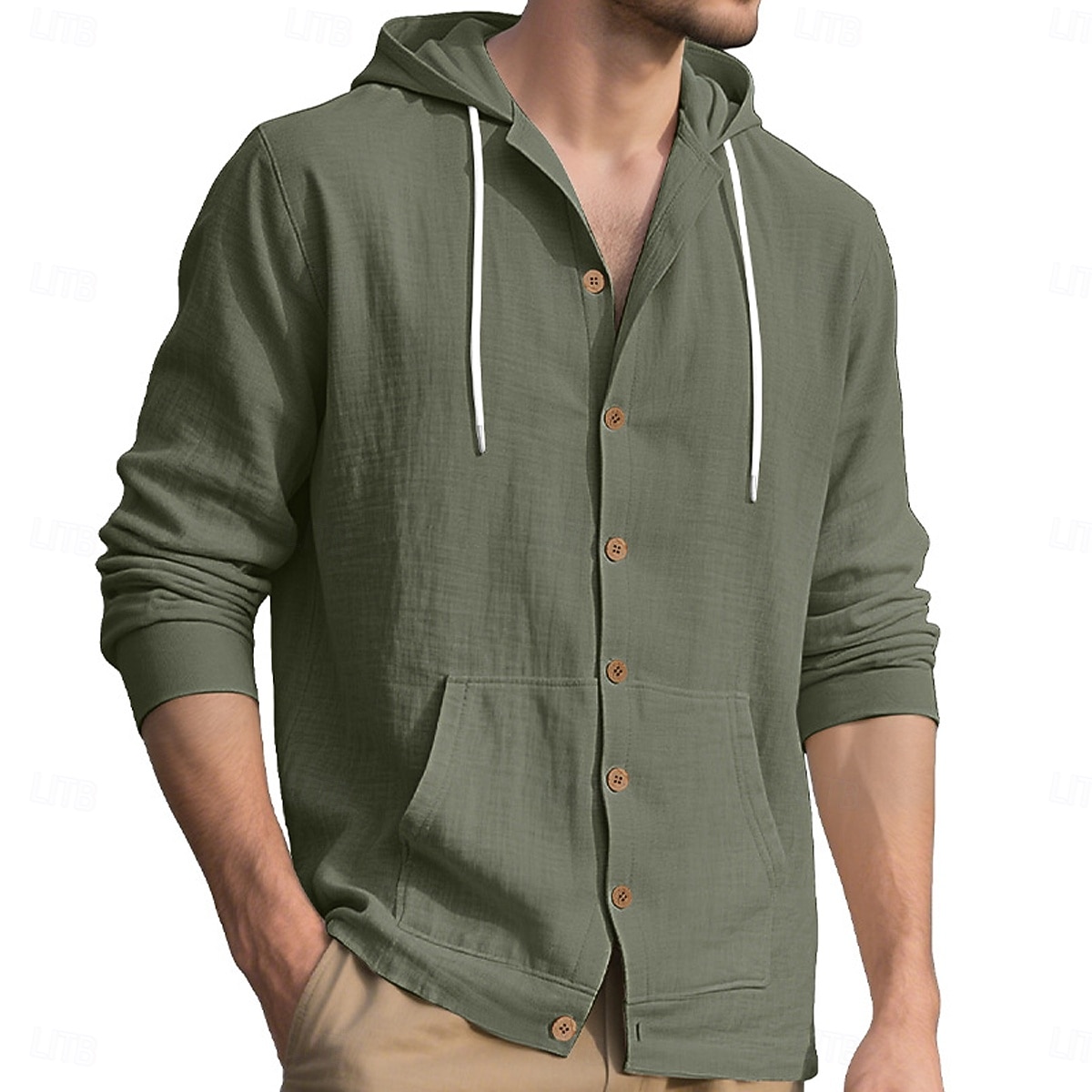 Men's Shirt Linen Shirt Summer Shirt Beach Wear Hooded Shirt Solid Color Vacation Street Black White Yellow Navy Blue Long Sleeve Shirt Collar Summer Spring Clothing Apparel Pocket 2026 - $24.99 –P6