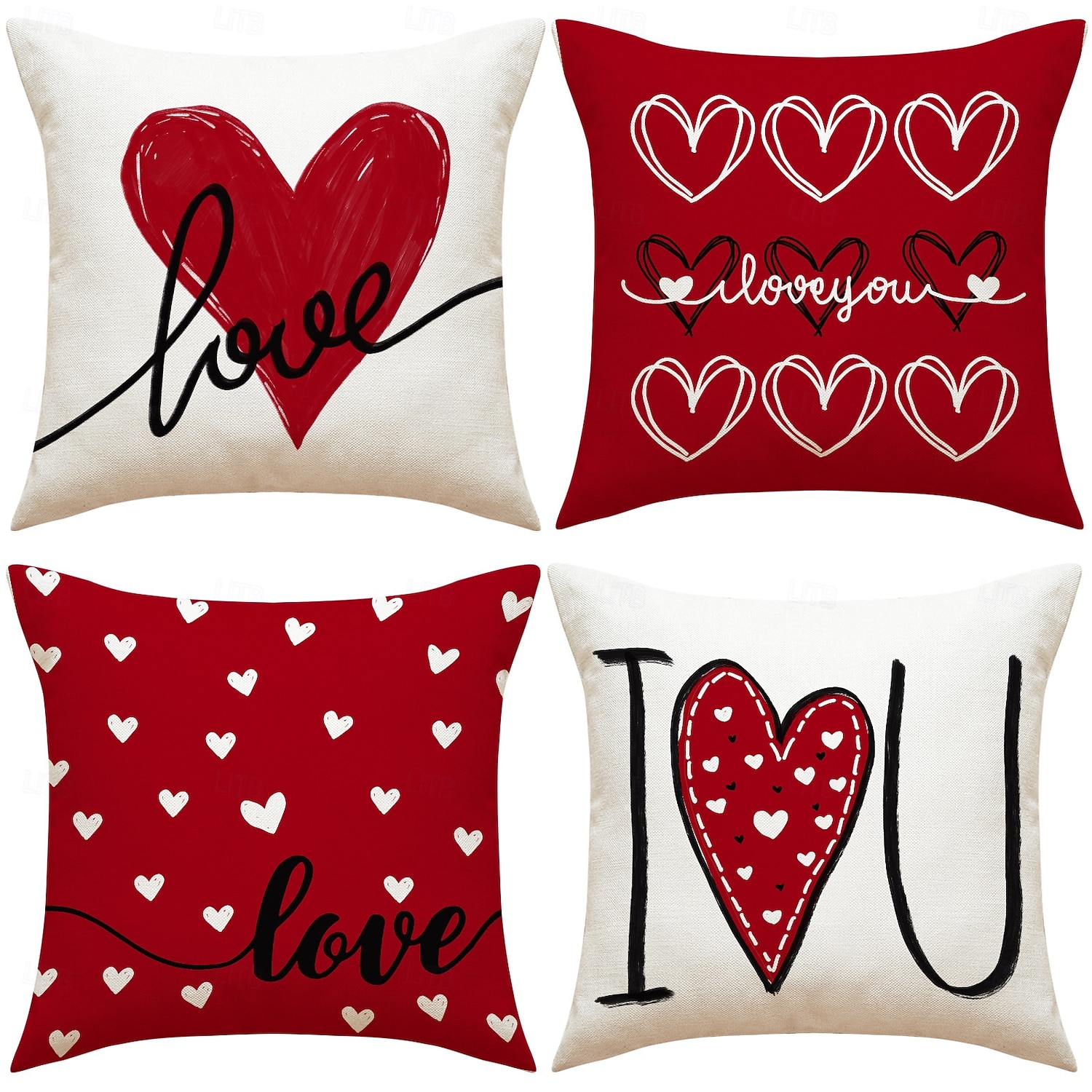 Valentine's Day Couple Heart Pillow Cover, Red "LOVE" Letter Print Decorative Cushion, Perfect for Sofa, Living Room, Bedroom, Ideal for Romantic Valentine's Day Home Decor 2026 - $13.99 –P3