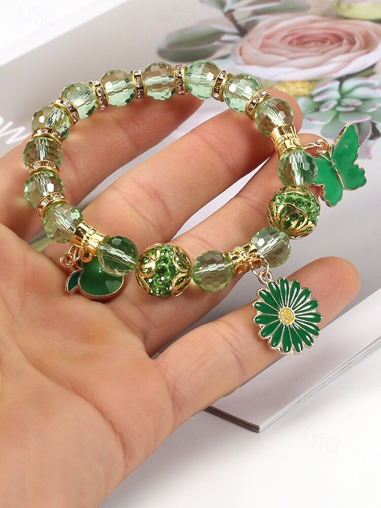 سوار ساحر للنساء بمناسبة عيد القديس باتريك، مزين بقلادة على شكل نبتة البرسيم الأخضر، بتصميم خرز متعدد الأنماط، مصنوع من سبيكة معدنية وكريستال صناعي، مجوهرات احتفالية أيرلندية للنساء 2026 - $7.99 –P10