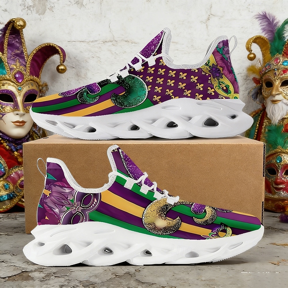 סניקרס ספורטיביות צבעוניות לגברים לחג המולד נעליים קלות עם ספיגת זעזועים לאירועי קרנבל מצעדים הליכה חיצונית טיולים וספורט יומיומי 2026 - $42.99 –P6
