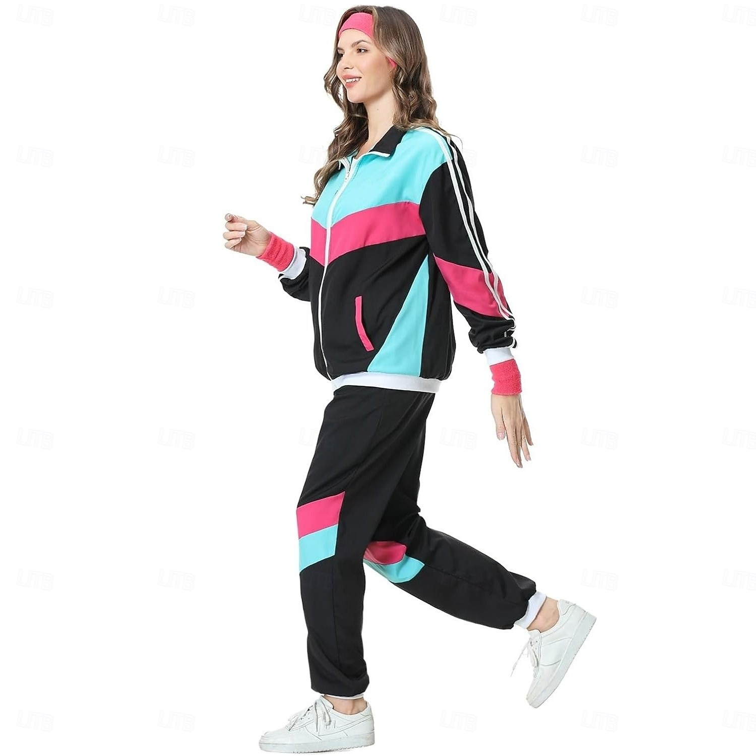 Retro Vintage 1980er HipHop Outfits Zubehörset Sportbekleidung mit Zubehör langarm Disco Kostüm Herren Damen Karnevalskostüm Halloween Karneval Neujahr Pride Parade Pride-Monat Erwachsene Weitere 2026 - $68.99 –P4