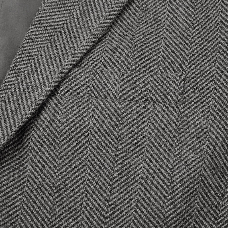 Blazer da uomo in tweed a spina di pesce – giacca sportiva slim fit vintage, monopetto a 2 bottoni, business casual, autunno inverno, disponibile in marrone, blu, grigio del 2026 a $79.99 –P16