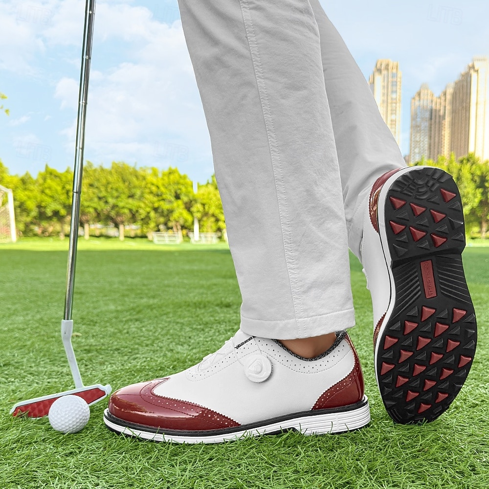 Heren golfschoenen – comfortabel wit en bordeauxrood design voor optimale prestaties en stijl op de golfbaan. 2026 - $79.99 –P25