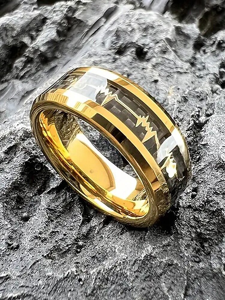 anello da uomo in acciaio inossidabile con battito cardiaco e design a cuore, disponibile in più colori: perfetto per San Valentino e per l'uso quotidiano del 2026 a $7.99 –P7