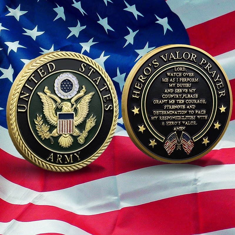 Moneta commemorativa dell'Esercito degli Stati Uniti – Moneta da sfida per il 250° anniversario collezionabile militare Aquila Americana souvenir in metallo doppio lato per veterani regalo del 2026 a $15.99 –P1