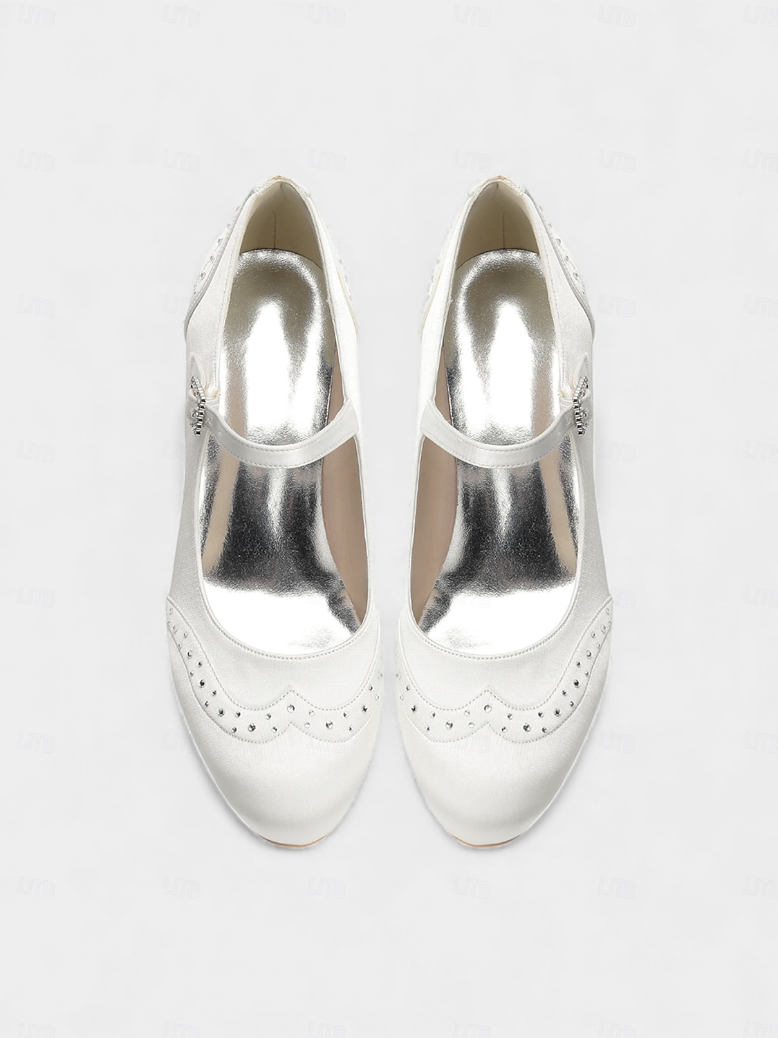 Mary Jane in raso blu navy da donna: eleganti scarpe da sposa con borchie di cristalli e tacco a gattino per la madre della sposa, cerimonie in chiesa ed eventi formali del 2026 a $79.99 –P19