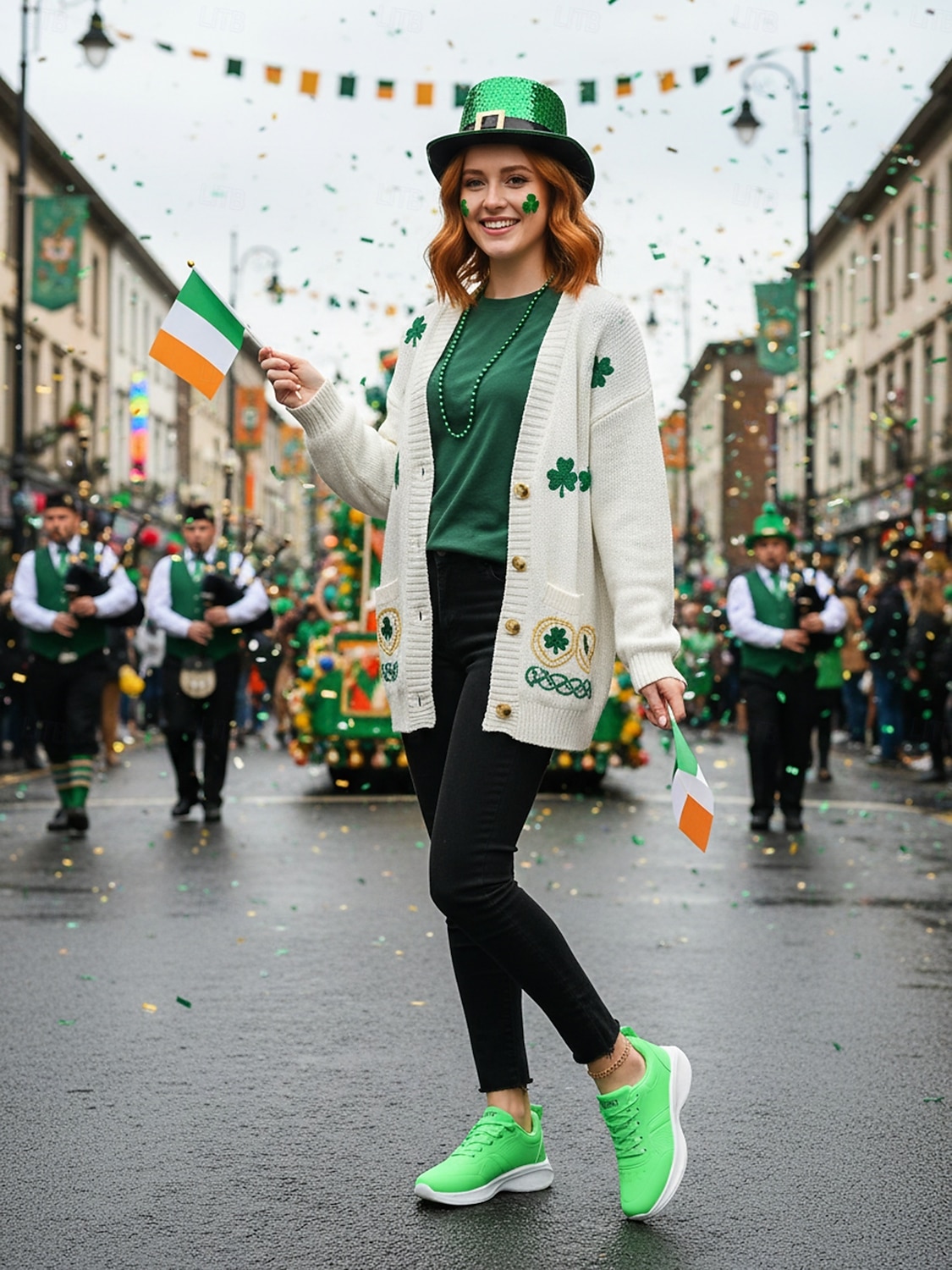 Women's Green Lace-Up Sporty Sneakers – Perfect for St. Patrick's Day Parades, Casual Outings and Active Days 2026 - $42.99 –P8