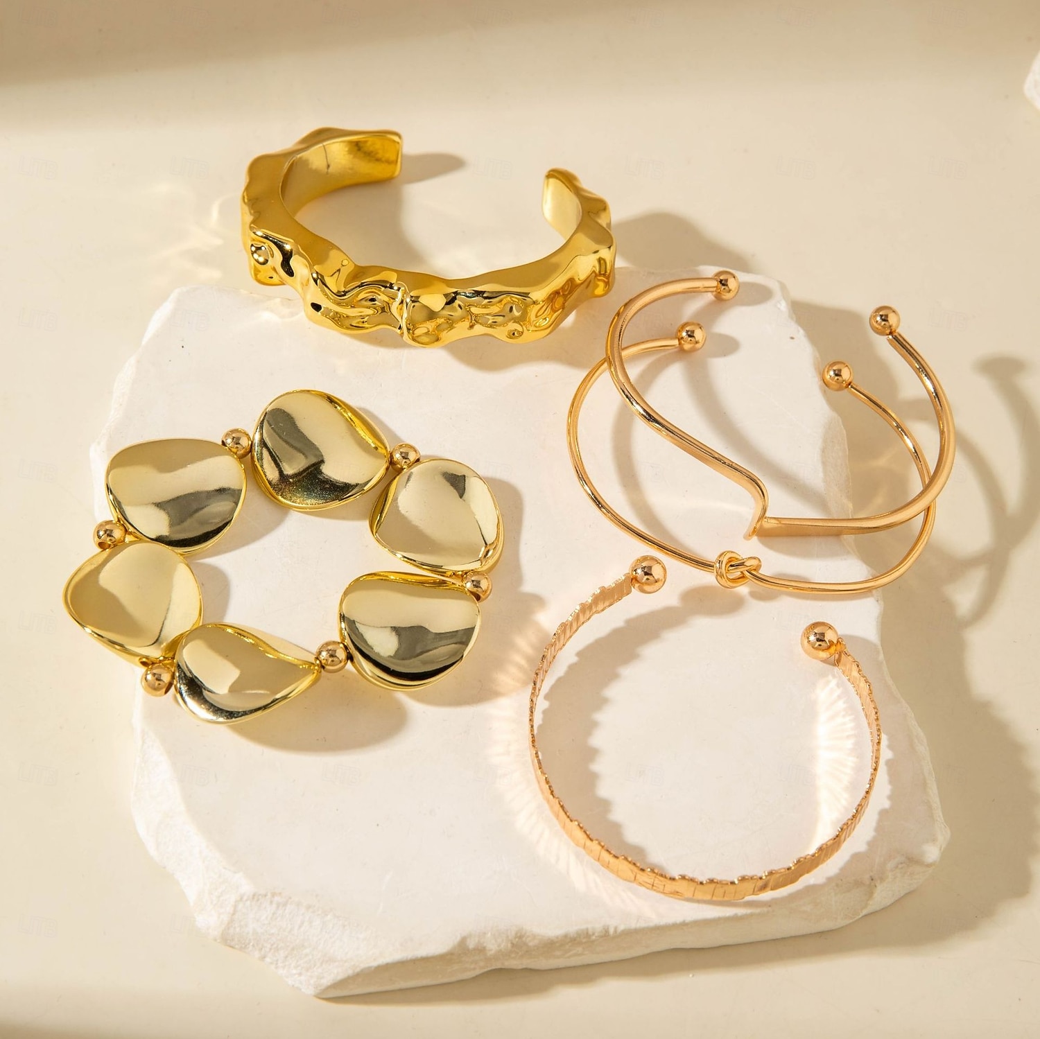 Samba Kiegészítők Boho Arany Színű Rétegezhető Karkötők - Műgyöngyök Széles Karperecek és Geometrikus Charm Bangle Nőknek Előadás Jelmez 2026 - $9.49 –P4