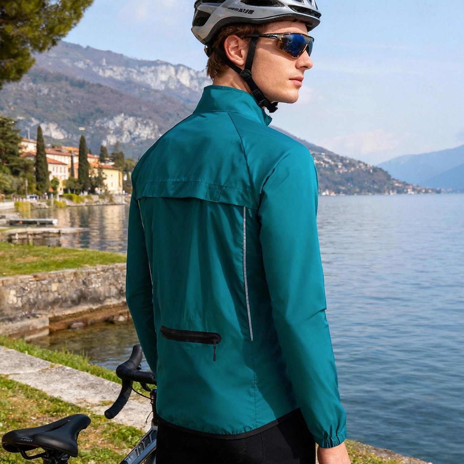 WOSAWE Men's Windbreaker Cycling Jersey Cycling Jacket High Visibility Waterproof Windproof Cycling Bike Jacket Windbreaker Mountain Bike MTB Road Bike Cycling City Bike Cycling Navy Green Black Bike 2026 - $39.99 –P8