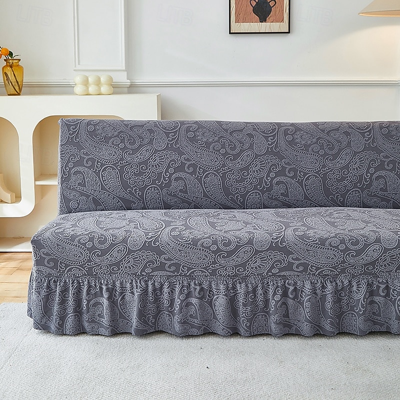 2 eri kokoa hameen helmatyylinen jacquard-kangas käsinojaton vuodesohvan päällinen sohvan uudenvuoden koristepäälliset joustava suoja joustava penkin päällinen 2026 - $97.99 –P11