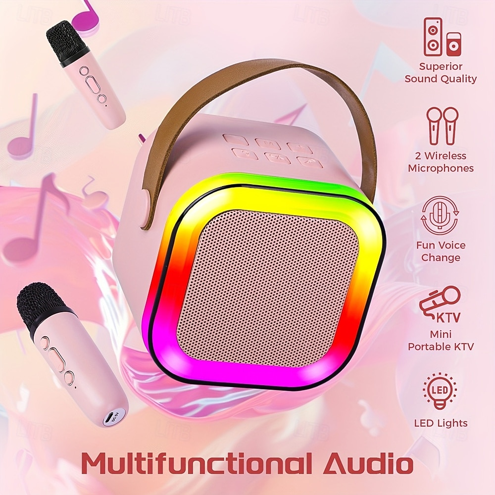 Wireless Microphone and Speaker Set Includes A Dynamic Microphone USB-charging Karaoke Machine Portable Handheld Karaoke System Great Valentine's Day Gift for Lover 2026 - $20.99 –P2