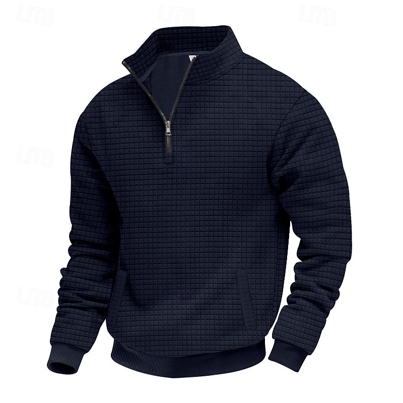 Herr Tröja Kvartströja med dragkedja Svart Ljusgrå Halv dragkedja Slät Ledigt Dagligen Sport & Utomhus Streetwear Grundläggande Höst Vinter Kläder Pull Tröjor Långärmad 2026 - $24.99 –P7
