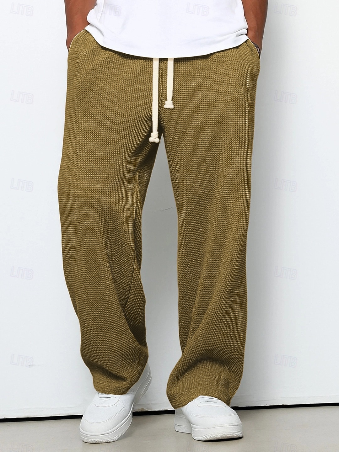 Homme Pantalon de survêtement droit Pantalon gaufré Cordon de serrage Treillis Respirant Longueur complète Occasionnel Quotidien Lisse Marron Sapin Noir Micro-Élastique de 2026 ? $25.99 –P9