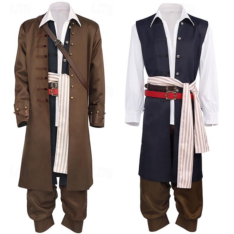 Seeräuber Jack Sparrow Outfits Festkleidung Cosplay for Herren Erwachsene Halloween Karneval Party Leistung 2026 - $99.99 –P1