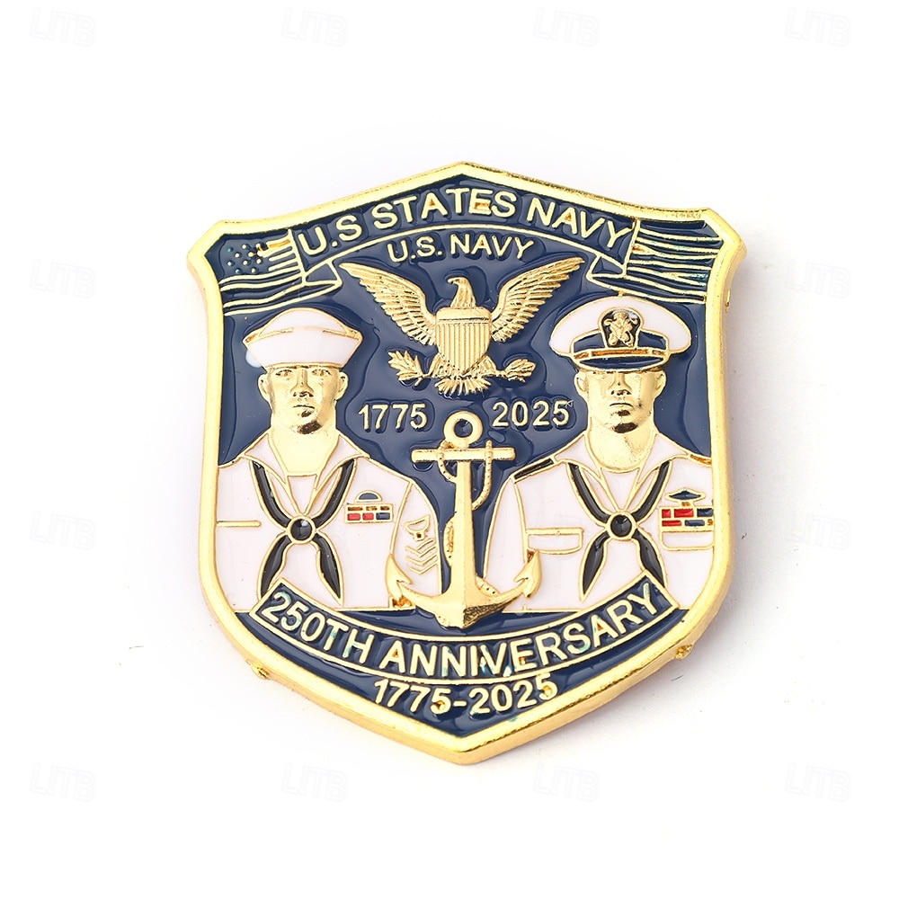 Spilla commemorativa del 250° anniversario del Corpo dei Marines degli Stati Uniti e della NAVY emblema militare del Corpo dei Marines spille a pulsante in lega per la collezione di veterani regalo del 2026 a $11.99 –P5