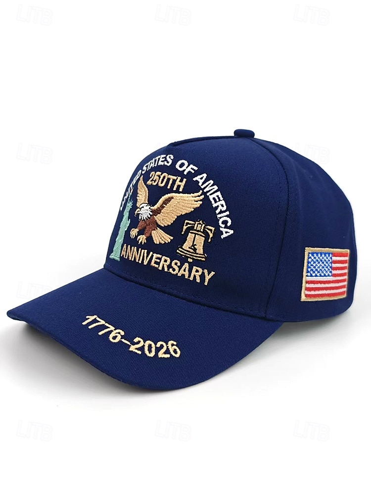 Cappello ricamato da uomo per il 250° anniversario degli Stati Uniti - USA multicolore design patriottico dell'aquila e della Statua della Libertà misura regolabile per celebrazioni all'aperto e del 2026 a $14.99 –P9