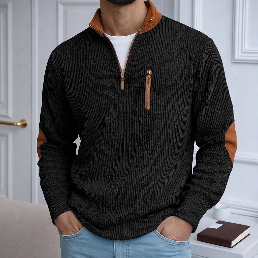 Da uomo Camicia di Velluto a Coste Maglietta Camicia a Maniche Lunghe Manica Lunga Con cerniera Autunno Inverno Autunno & Inverno Blocco di colori Quotidiano Testurizzato Casual Con zip Oversize Ampio del 2026 a $25.99 –P14