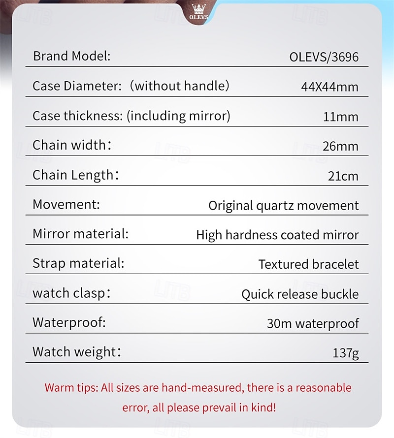 Новые бизнес-часы Olevs украшены светящимися элементами и календарем квадратный наутилус водонепроницаемые спортивные модные и повседневные кварцевые наручные часы 2026 - $32.99 –P7