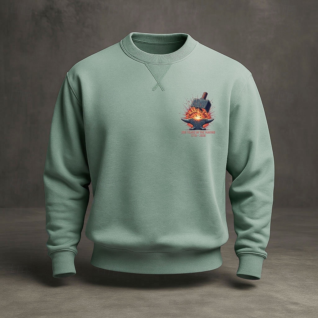 Amerikas 250-årsjubileum Herr Tröja Rund hals Blå Ljusblå Svart Gul Grön Vinter Vår & Höst Designer S M L XL 2XL 3XL 2026 - $31.99 –P9