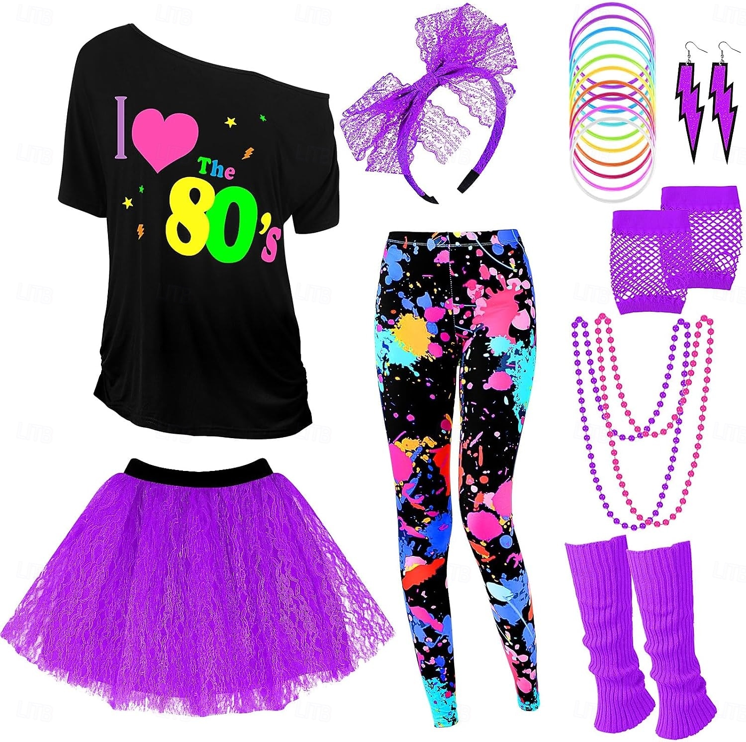 Drakter T-skjorte Leggings disco 1980erne Voksen Dame Maskerade Fest / aften Pride-parade Pride måned Kle deg opp 2026 - $62.99 –P1
