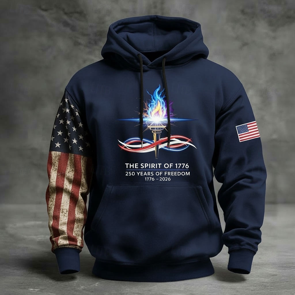 250º Aniversário da América Homens Moletom Moletom com capuz Manga Longa Festival Preto Azul Marinha Verde Tropa Cinzento Impressão 3D Inverno Primavera & Outono Designer S M L XL 2XL 3XL de 2026 por $31.99 –P5