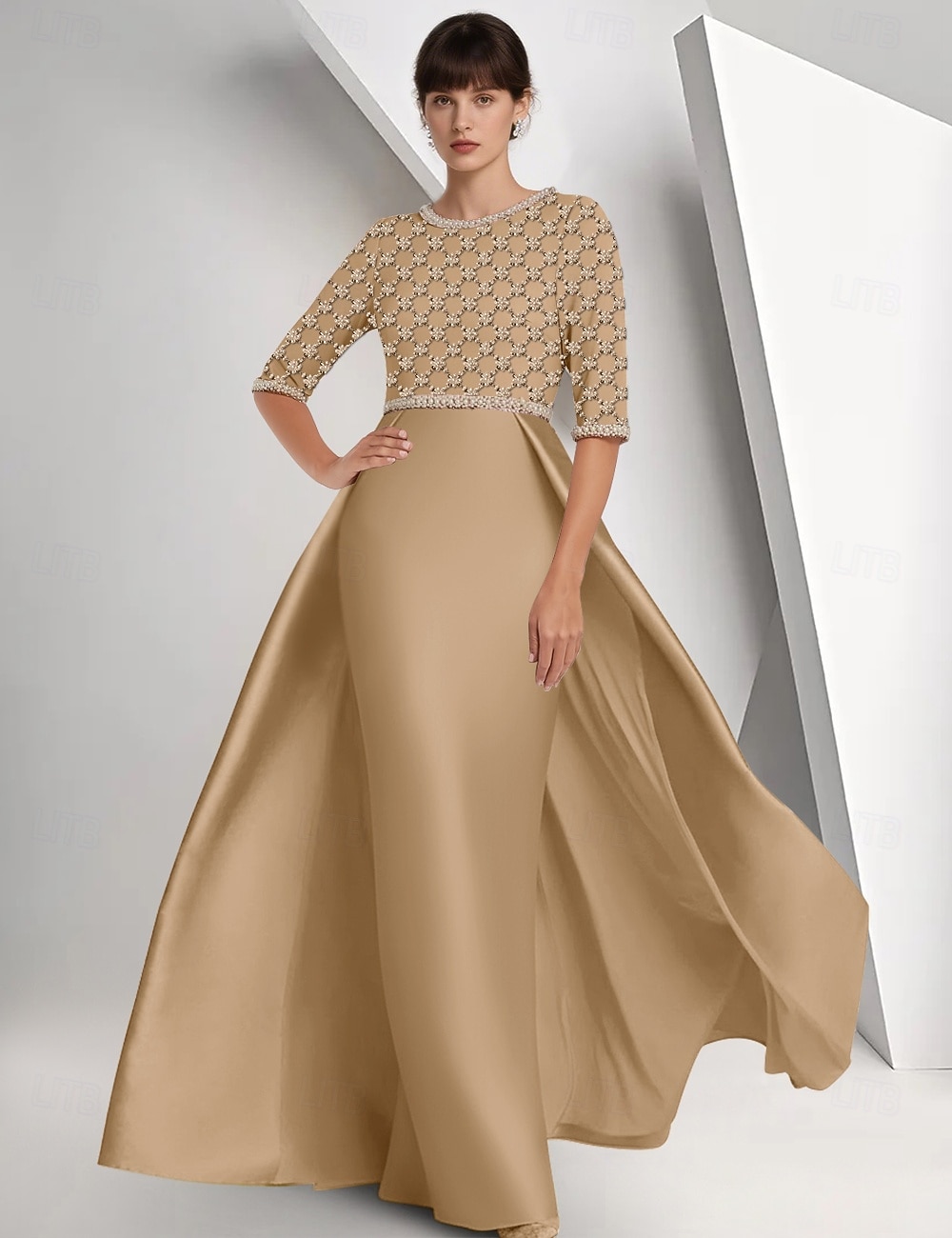 wedding dress beach guest Elegant Lace Beaded A-line Ball Gown Cap Sleeve Long Prom Dresses  Promnova
