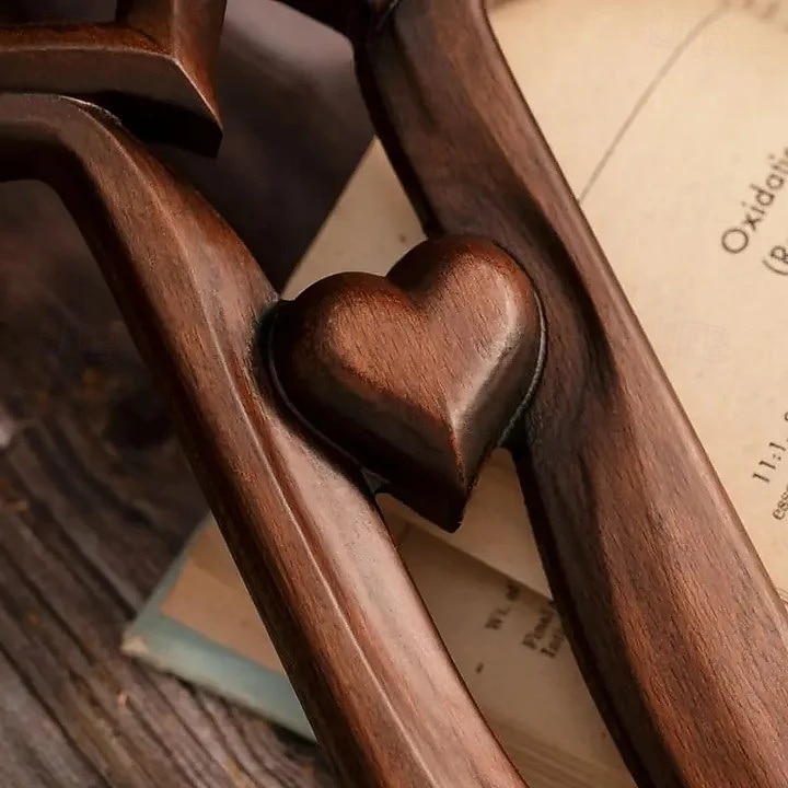 Intertwined Hearts Wooden Cross, Romantic Handcrafted Gift, Engravable Design, Perfect for Weddings, Anniversaries, or Special Occasions, Elegant Religious Home Decor 2026 - $19.99 –P5